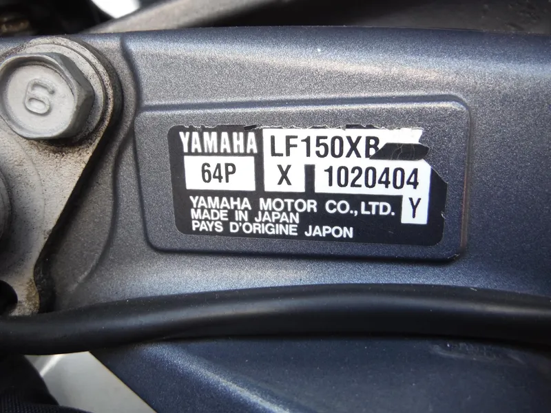 Slide: The Image of Yamaha LF150XB engine label on 2017 Sea Fox 266 Commander boat. - 37