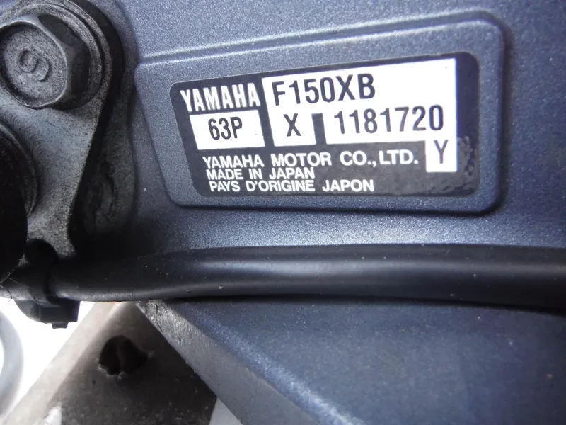 Slide: The Image of Yamaha F150XB engine label on 2017 Sea Fox 266 Commander boat. - 38