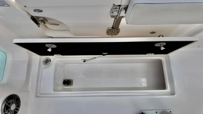 Slide: The Image of Open storage compartment on 2023 Sea Fox 268 Commander boat. - 17