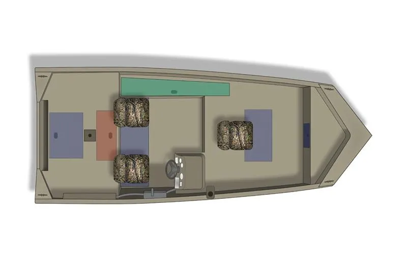 Slide: The Image of Manufacturer Provided Image: Top view of a 2012 Crestliner 16 Ambush boat layout. - 6