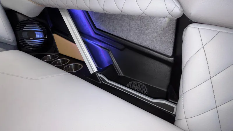 Slide: The Image of Interior of 2026 Tigé Z3 boat with cup holders and speaker. - 35