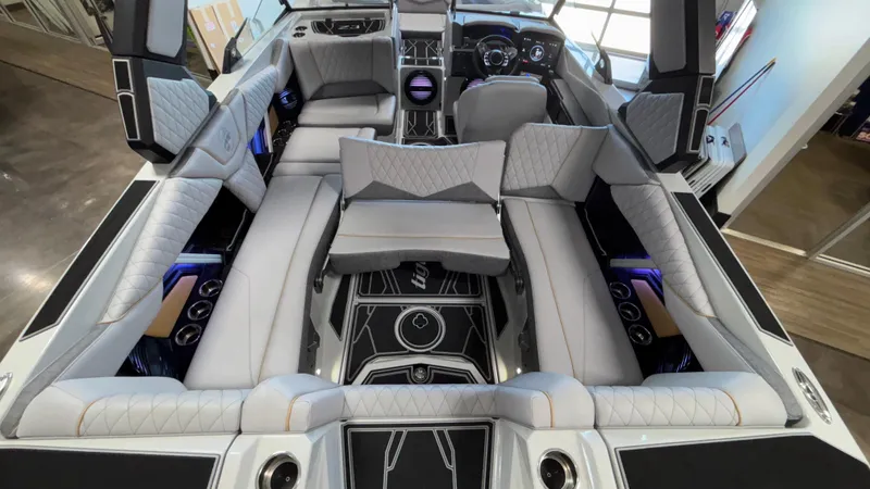 Slide: The Image of 2026 Tigé Z3 boat interior with luxurious seating and modern dashboard design. - 40