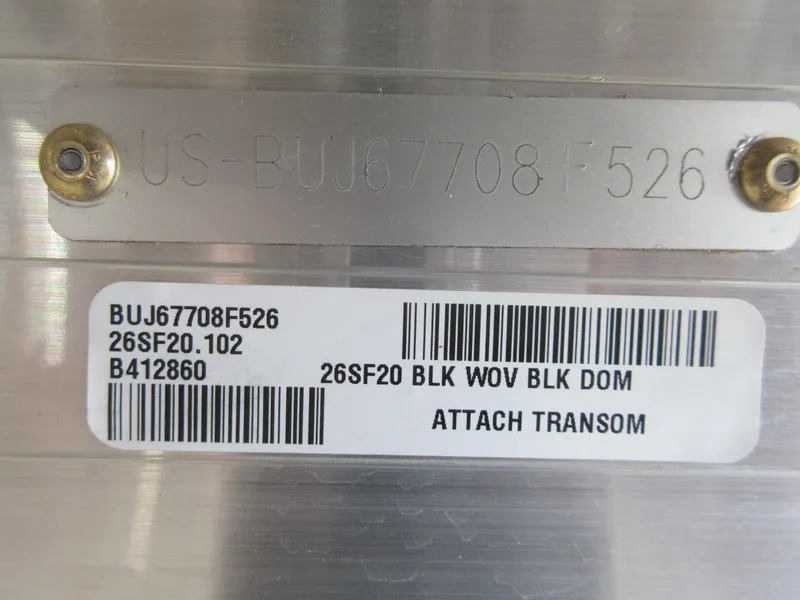 Slide: The Image of Hull identification number plate on a 2026 Sun Tracker SportFish 20 DLX boat. - 12