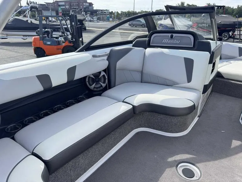Slide: The Image of 2017 Malibu Wakesetter 20 VTX interior with sleek seating and modern design. - 4