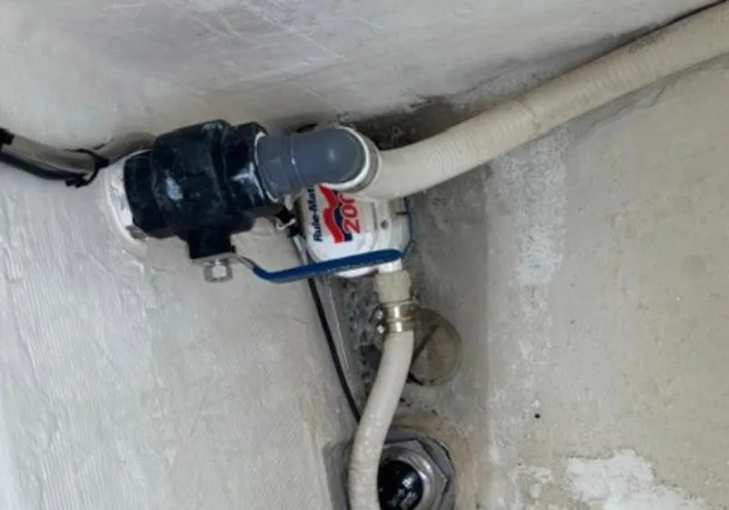 Slide: The Image of Bilge pump installation in a 2020 Prowler 42 boat. - 37