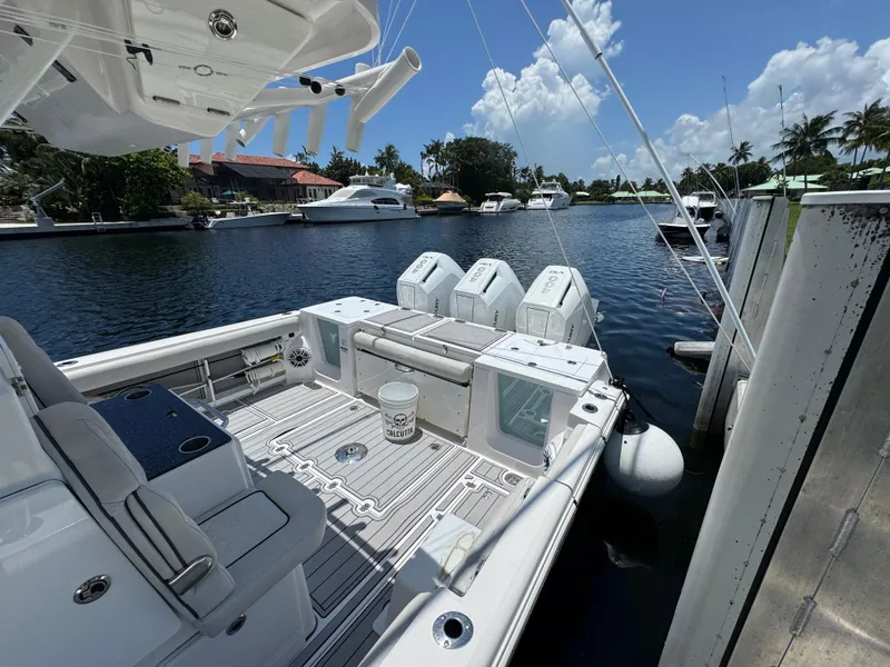 Slide: The Image of Interior view of 2023 Sea Fox 368 Commander boat with communication equipment. - 14