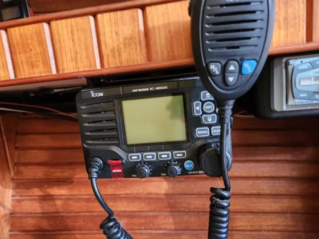 Slide: The Image of Marine radio equipment on 1983 Hans Christian HC33 sailboat. - 18