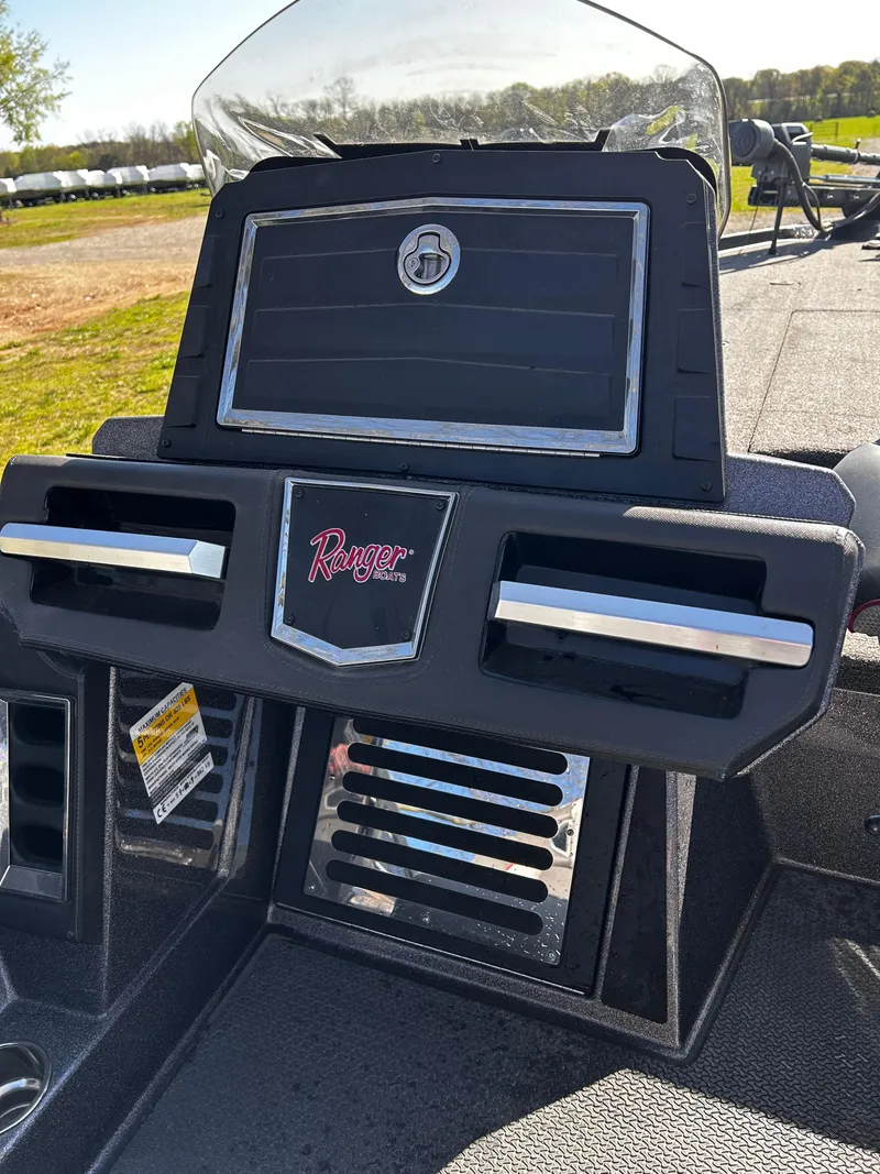 Slide: The Image of 2023 Ranger Z521R Ranger Cup Equipped dashboard with logo and controls. - 24