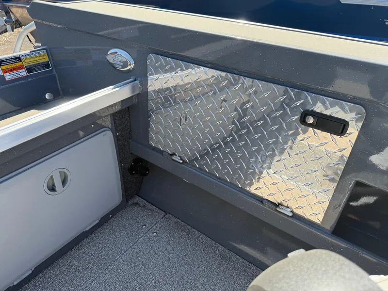 Slide: The Image of Control panel of 2025 Fish Rite River Master 20 boat with switches and fuel gauge. - 10