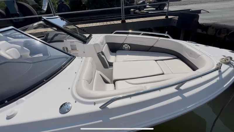 Slide: The Image of 2018 Chaparral 257 SSX boat with spacious seating and sleek design. - 3