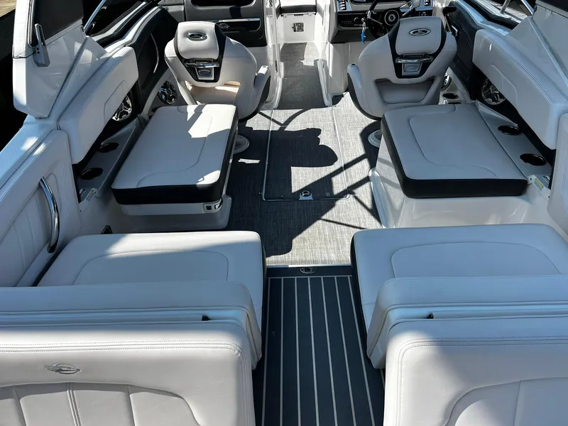 Slide: The Image of Interior of 2018 Chaparral 257 SSX boat with luxurious seating and modern design. - 6