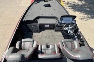 Slide: The Image of 2023 Nitro Z20 boat interior with modern dashboard and seating. - 18