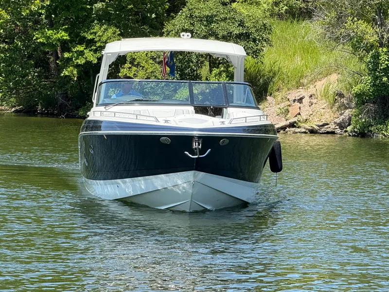 Slide: The Image of 2023 Formula 350 Crossover Bowrider I/O interior with sleek seating and modern design. - 5