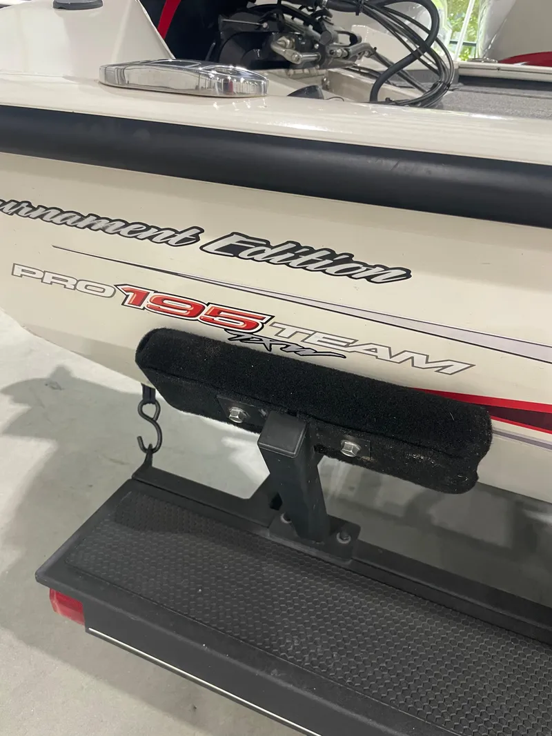 Slide: The Image of 2021 Bass Tracker 195 Pro Team XTE boat, Tournament Edition branding visible. - 8