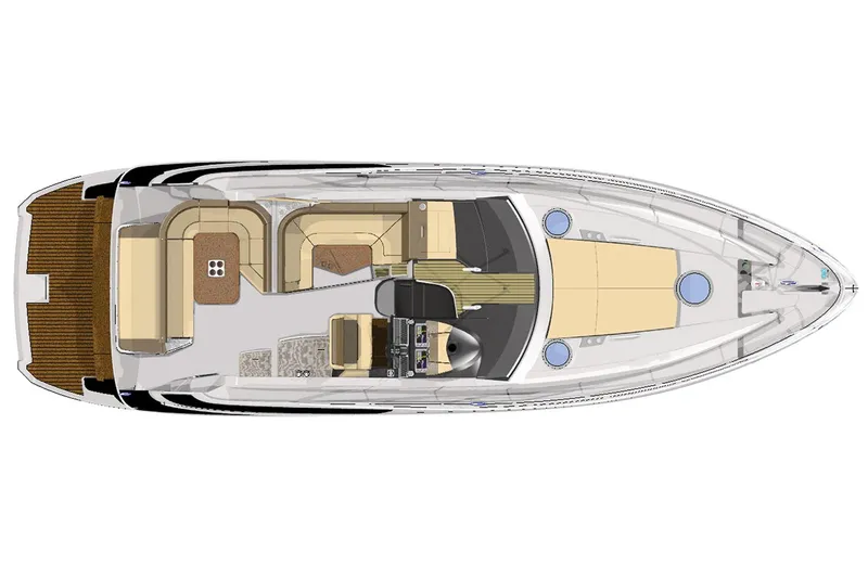Slide: The Image of Manufacturer Provided Image: Top view layout of a 2015 Regal 46 Sport Coupe yacht interior. - 36