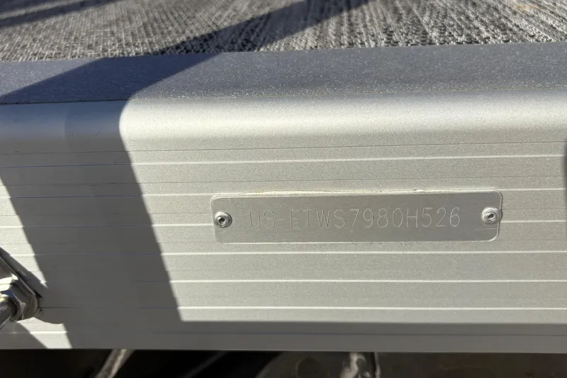 Slide: The Image of Hull identification number on a 2026 Bennington 21 SSR boat. - 13