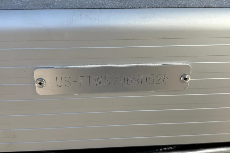 Slide: The Image of Hull identification number on a 2026 Bennington 21 SSB boat. - 13