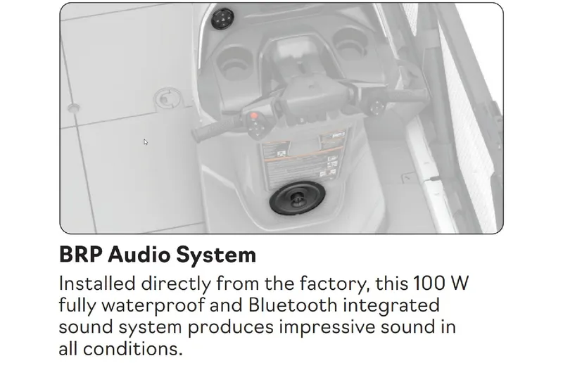 Slide: The Image of 2024 Sea-Doo Switch Cruise 18 with factory-installed BRP Audio System, 100W waterproof Bluetooth sound. - 22