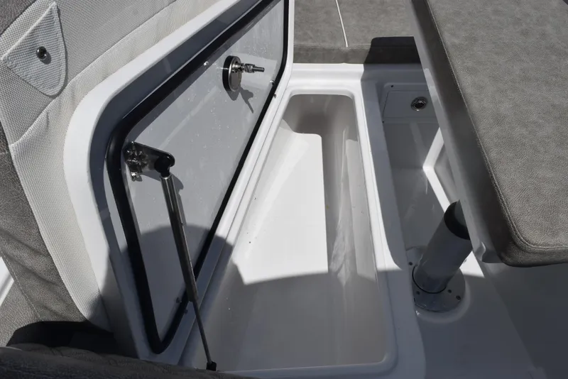 Slide: The Image of Open storage compartment on 2026 Sea Hunt Gamefish 28 Forward Seating boat. - 18