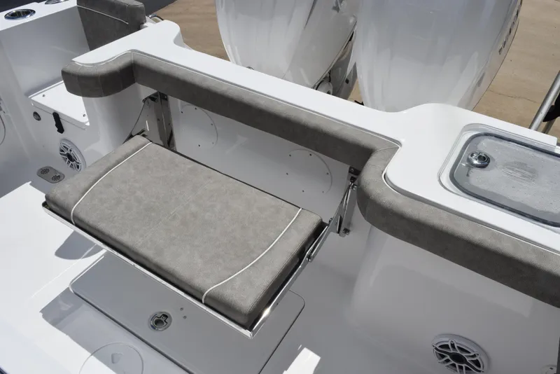 Slide: The Image of 2026 Sea Hunt Gamefish 28 Forward Seating with cushioned bench and storage compartment. - 8