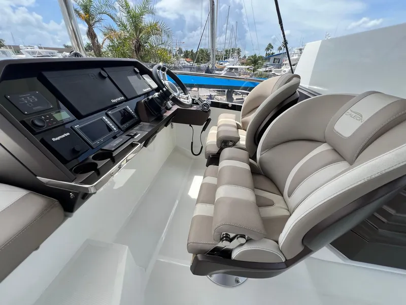 Slide: The Image of Control panel on 2020 Galeon 680 Fly yacht for sunblind, sunroof, and light adjustments. - 22