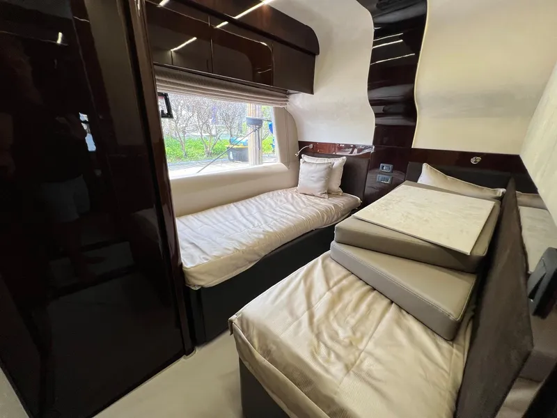 Slide: The Image of Staircase inside 2020 Galeon 680 Fly yacht, featuring sleek design and modern finishes. - 44