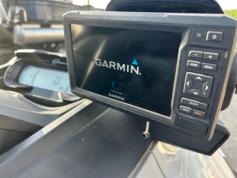 Slide: The Image of Garmin GPS on 2020 Sea-Doo FISH PRO 170 dashboard, displaying loading screen. - 26