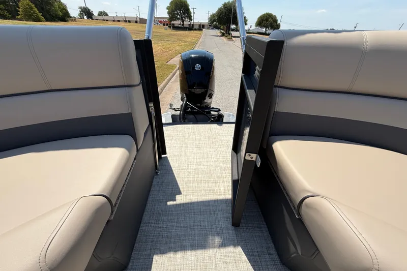 Slide: The Image of 2025 Flagship F22CU SPORT TOON boat interior with comfortable seating and modern design. - 59