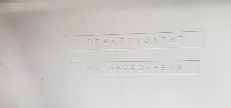 Slide: The Image of Hull identification number on 1987 Sea Ray 36 Sundancer boat. - 42