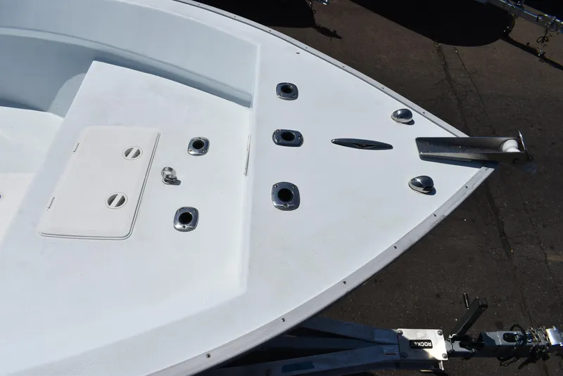 Slide: The Image of 2006 Cape Horn 27 CC boat deck with anchor and hatch details. - 11
