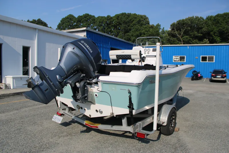 Slide: The Image of 2021 Tidewater 198 CC Adventure boat with Yamaha outboard motor on trailer. - 6