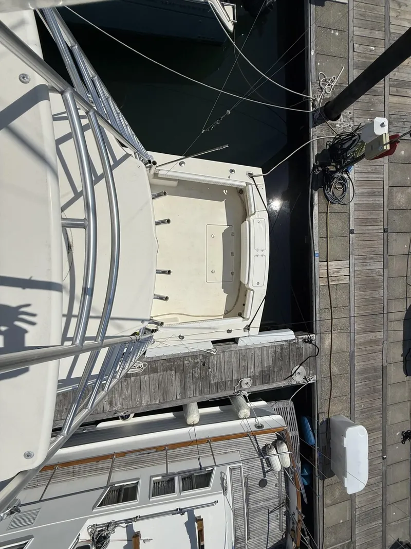 Slide: The Image of Overhead view of 2007 Albemarle 410 Express Fisherman docked at a marina. - 18