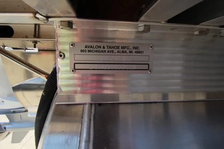 Slide: The Image of 2025 Avalon LSZ Versatile Rear Bench, manufacturer plate, Avalon & Tahoe MFC, Alma, MI. - 14