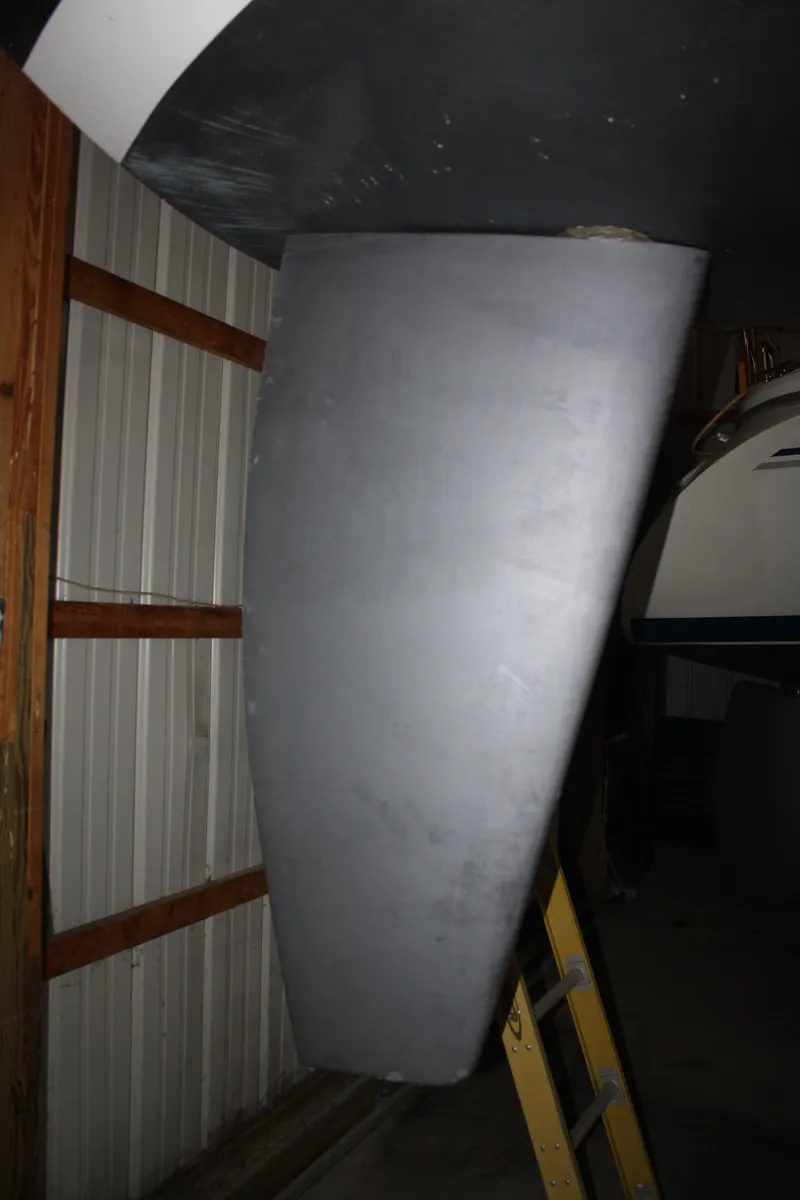 Slide: The Image of 2002 J Boats J/105 keel in storage, side view. - 43