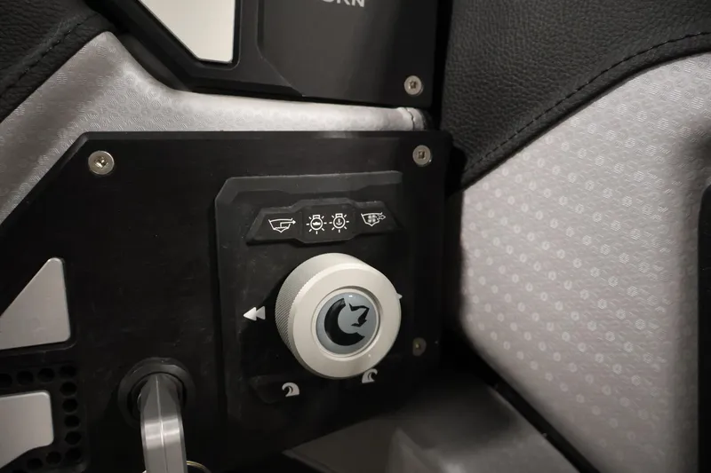 Slide: The Image of Control panel of a 2026 Centurion Ri245 boat with various function icons. - 19