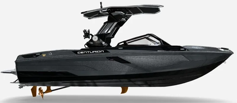 The Image of 2026 Centurion Ri245 boat with sleek black design and modern features. - 2