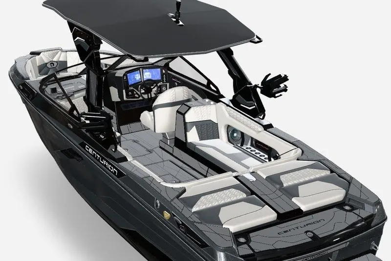 Slide: The Image of 2026 Centurion Ri245 boat with sleek design and advanced dashboard technology. - 56