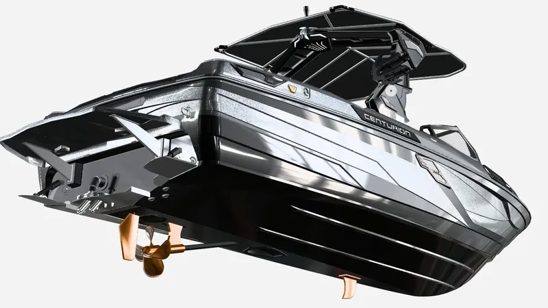 Slide: The Image of Top view of 2026 Centurion Ri245 boat with sleek design and spacious seating. - 8