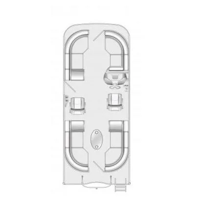 Slide: The Image of 2024 Berkshire 22RFX CTS 3.0 Performance boat layout, top view, seating arrangement. - 7