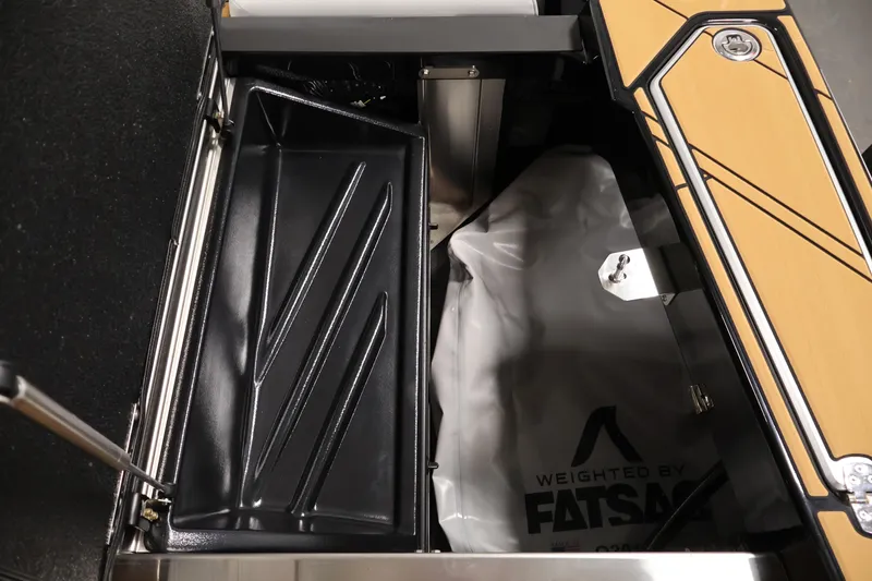 Slide: The Image of 2026 Centurion Fe22 boat storage compartment with FATSAC ballast bag. - 39