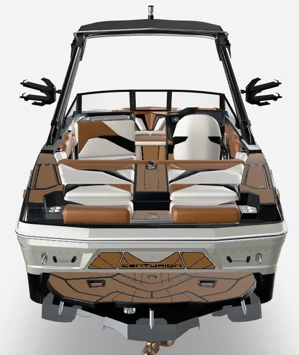 Slide: The Image of 2026 Centurion Fe22 boat with sleek design and modern features, side view. - 51