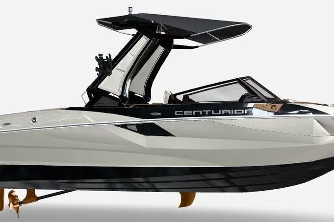 Slide: The Image of 2026 Centurion Fe22 boat with sleek design and modern features. - 54