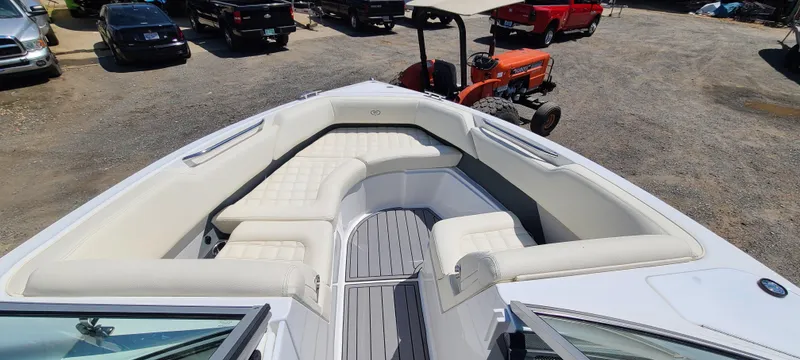 Slide: The Image of 2020 Cobalt R5 boat with spacious white seating and sleek design. - 14