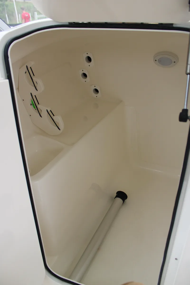 Slide: The Image of Interior view of 2026 Key West 239 DFS boat storage compartment. - 23