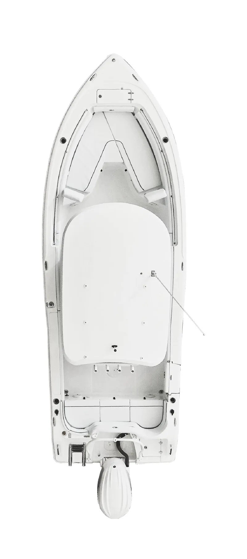 Slide: The Image of Top view of 2026 Sea Hunt Ultra 239 SE boat, showcasing sleek design and spacious layout. - 25