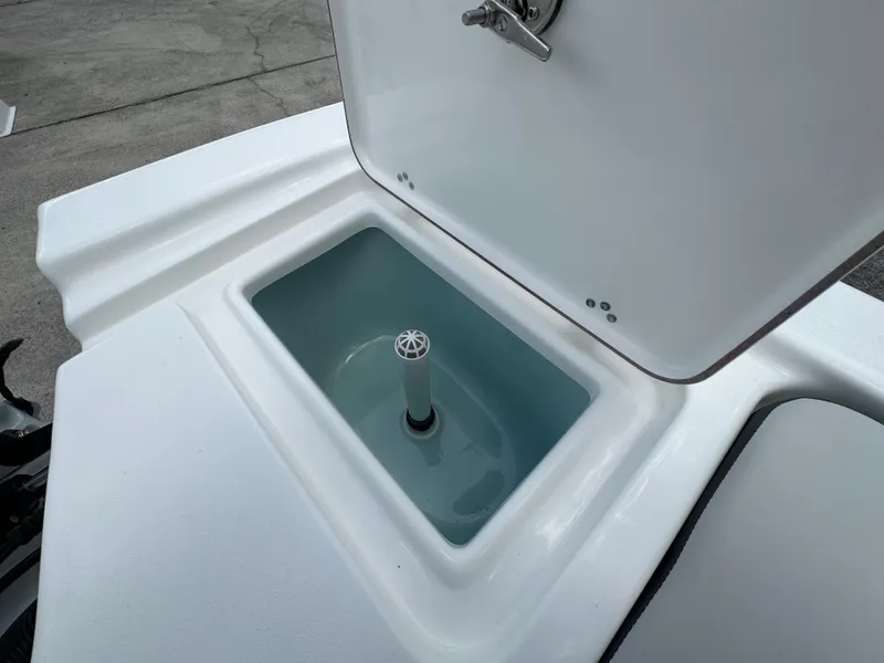 Slide: The Image of Open storage compartment on 2026 Sea Pro 172 Bay boat, showing interior details. - 11