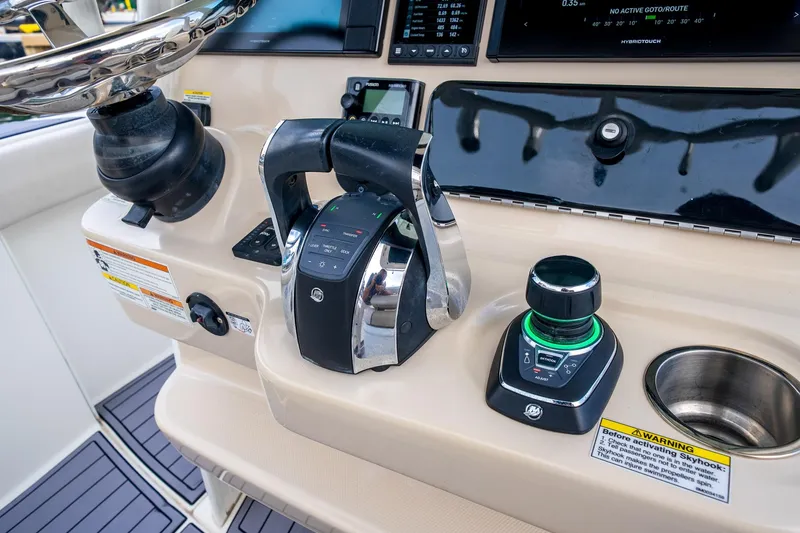Slide: The Image of Control panel of a 2018 Boston Whaler 280 Outrage boat with advanced navigation features. - 20