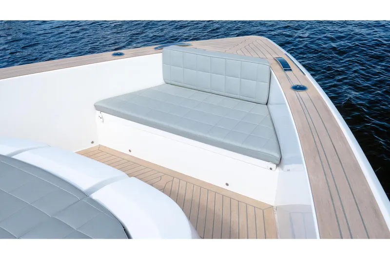 Slide: The Image of Luxurious seating on 2024 Pardo Yachts 43, featuring elegant design and craftsmanship. - 43