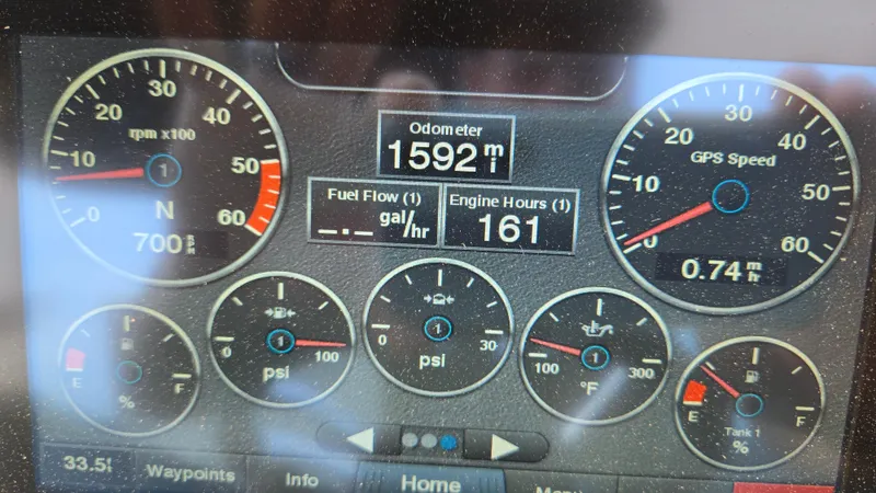 Slide: The Image of Dashboard of a 2017 Cobalt R5 WSS Surf showing odometer, RPM, and GPS speed. - 25