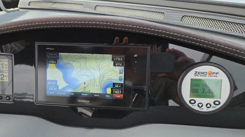 Slide: The Image of Dashboard of a 2017 Cobalt R5 WSS Surf with Garmin GPS and Zero Off speed control. - 44